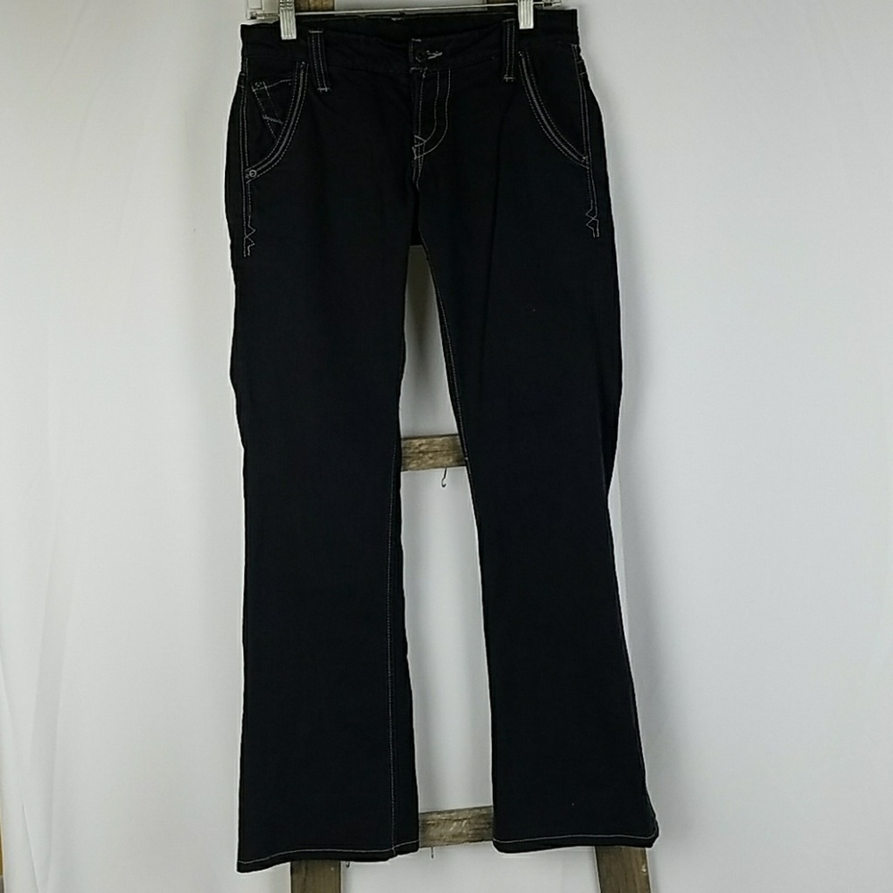 Lucky Brand women 4/27 blue bootcut button‎ fly jeans denim rugged western